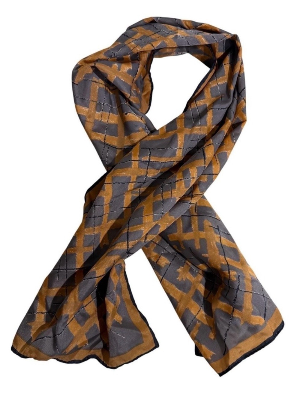 Scarves by Vera Scarf Gray Gold Mod MCM Vera Neumann Fine Art Academia  Vintage